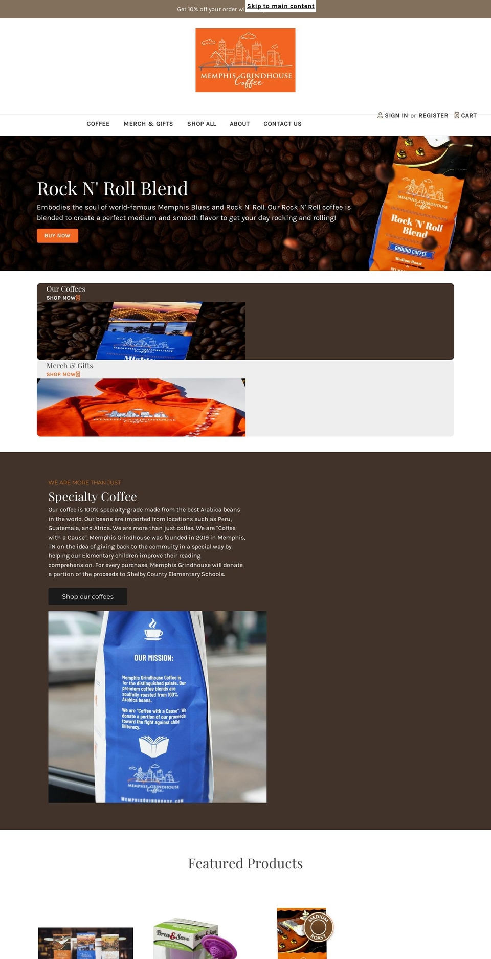 memphisgrindhouse.com shopify website screenshot