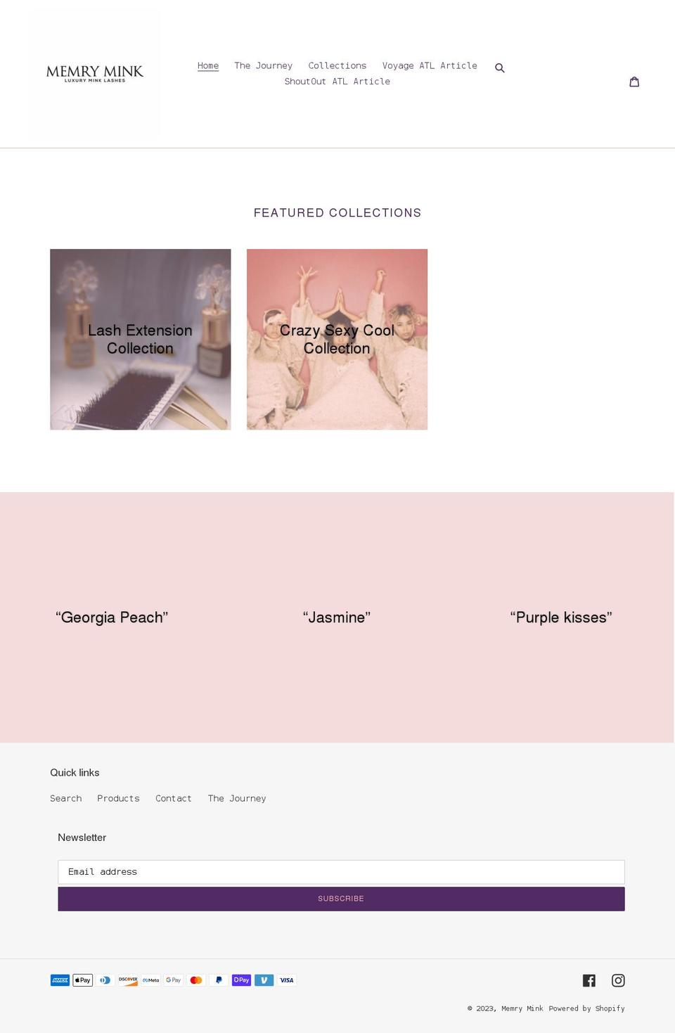 memrymink.com shopify website screenshot