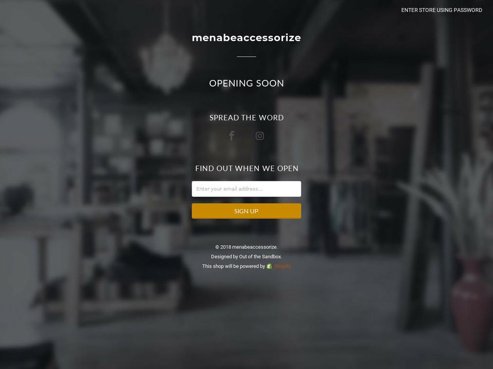 menabeaccessorize.com shopify website screenshot