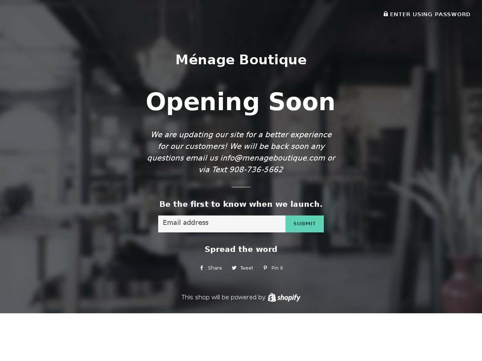 menageboutique.com — Shopify storefront screenshot