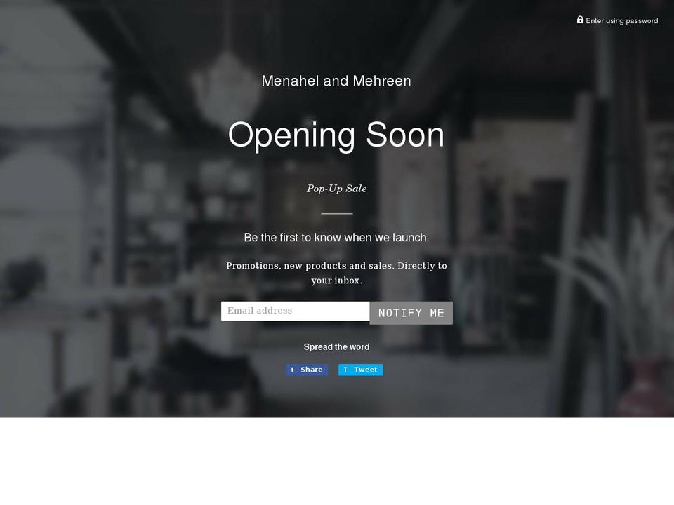 menahelandmehreen.com shopify website screenshot