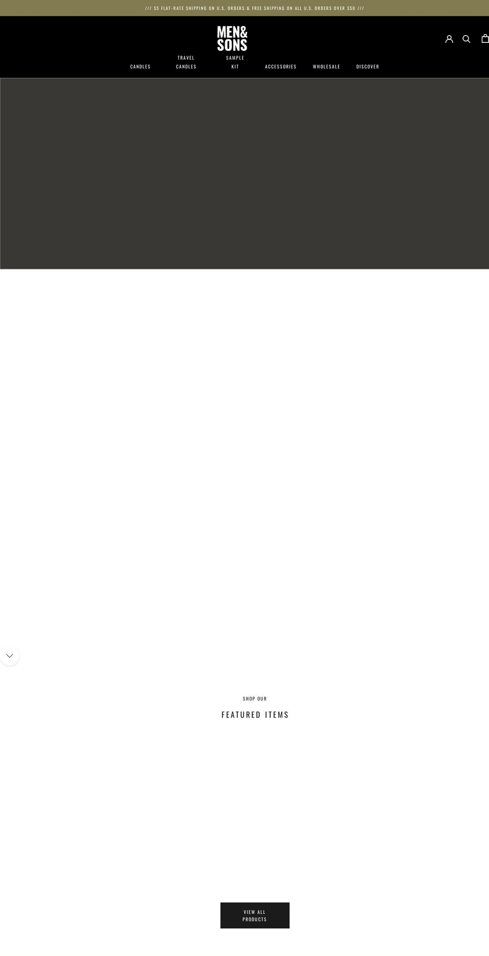 menandsons.com shopify website screenshot