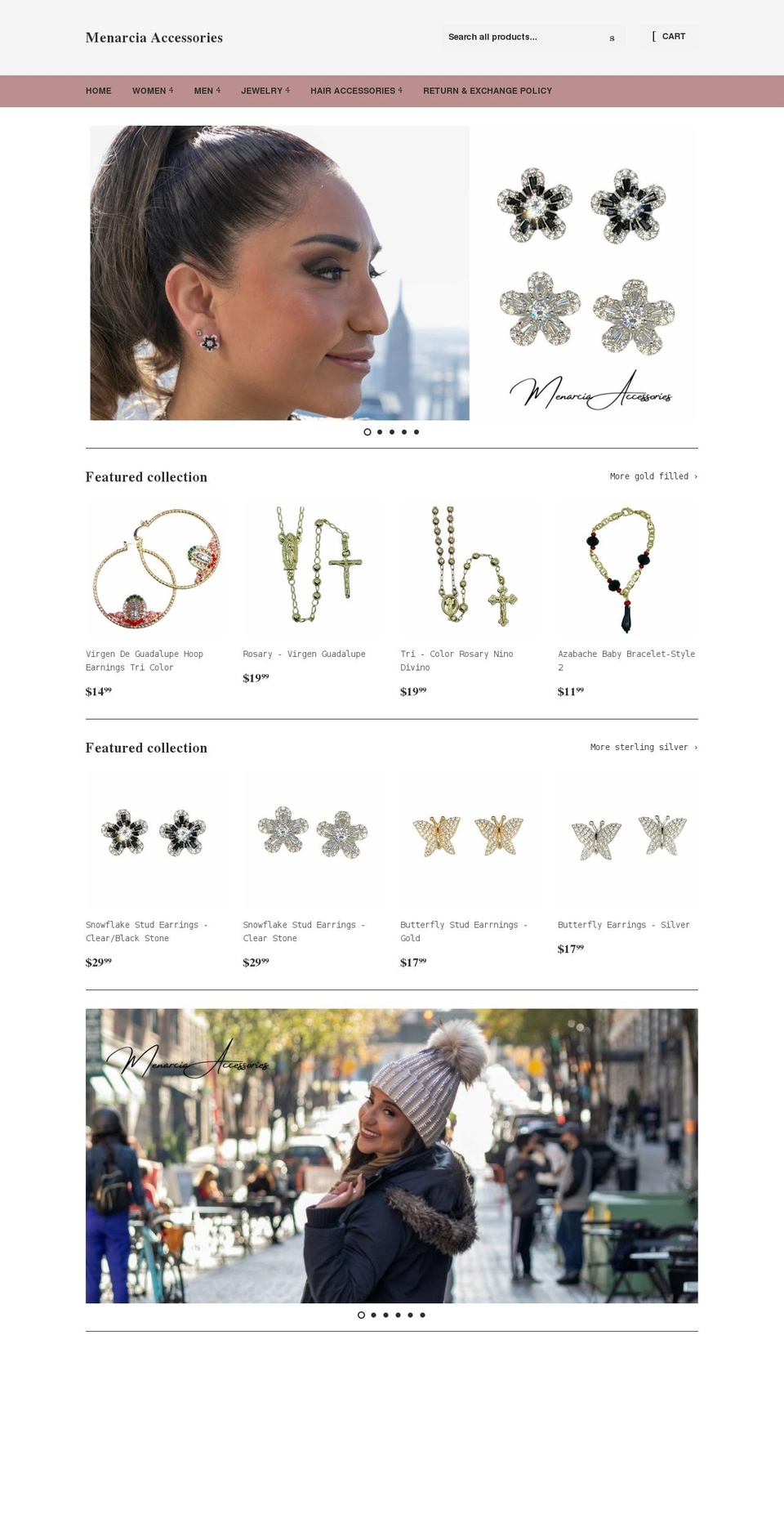 menarcia.com shopify website screenshot