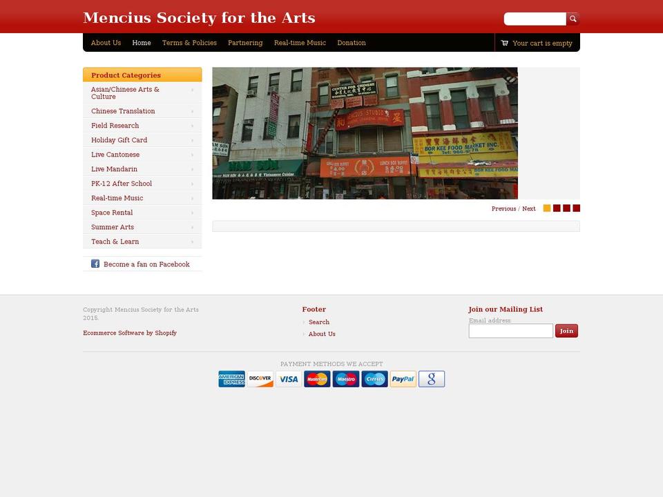 mencius-store.org shopify website screenshot