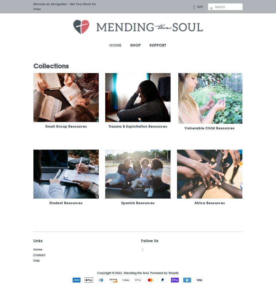 mending-the-soul-ministries.myshopify.com shopify website screenshot