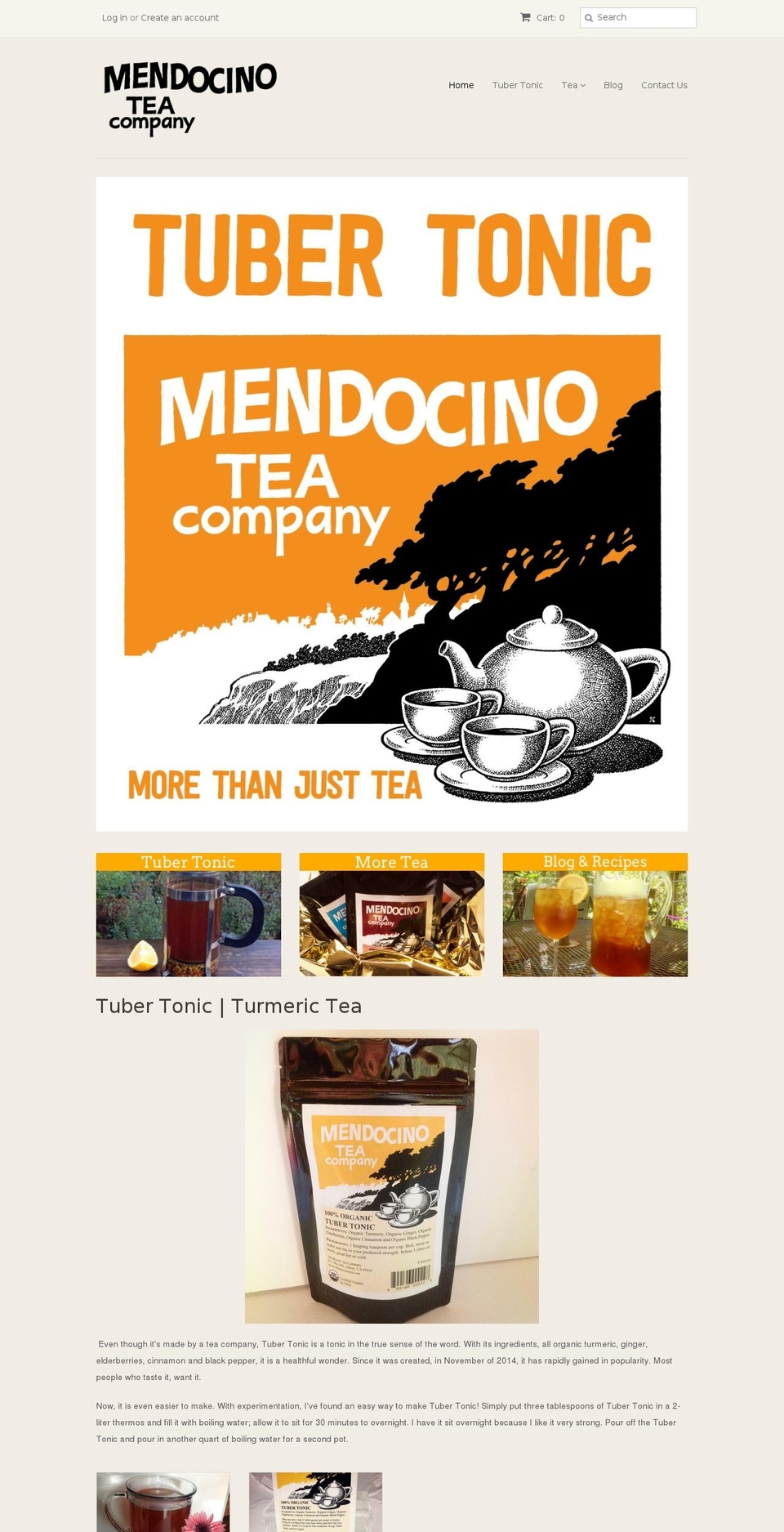 mendocinotea.com shopify website screenshot