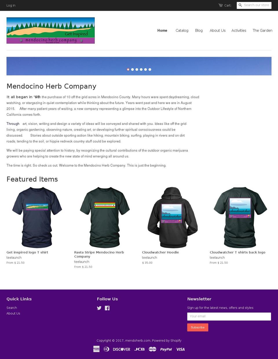 mendoherb.com shopify website screenshot