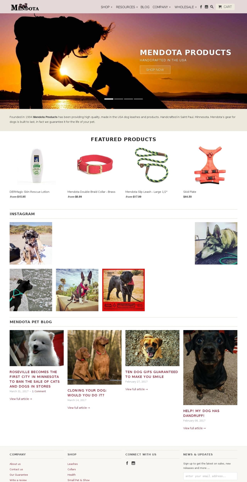 mendotaonline.com shopify website screenshot