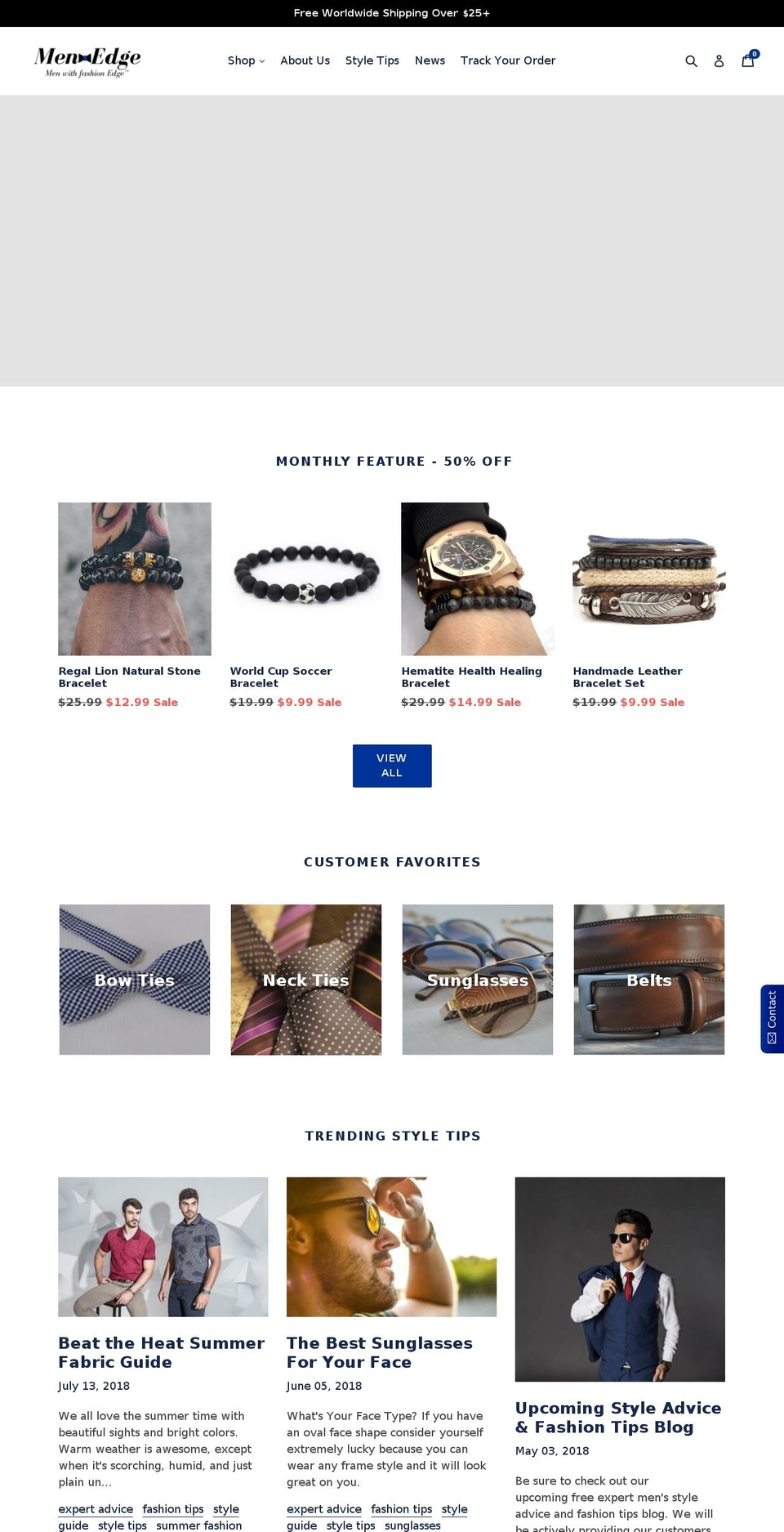menedge.com — Shopify storefront screenshot