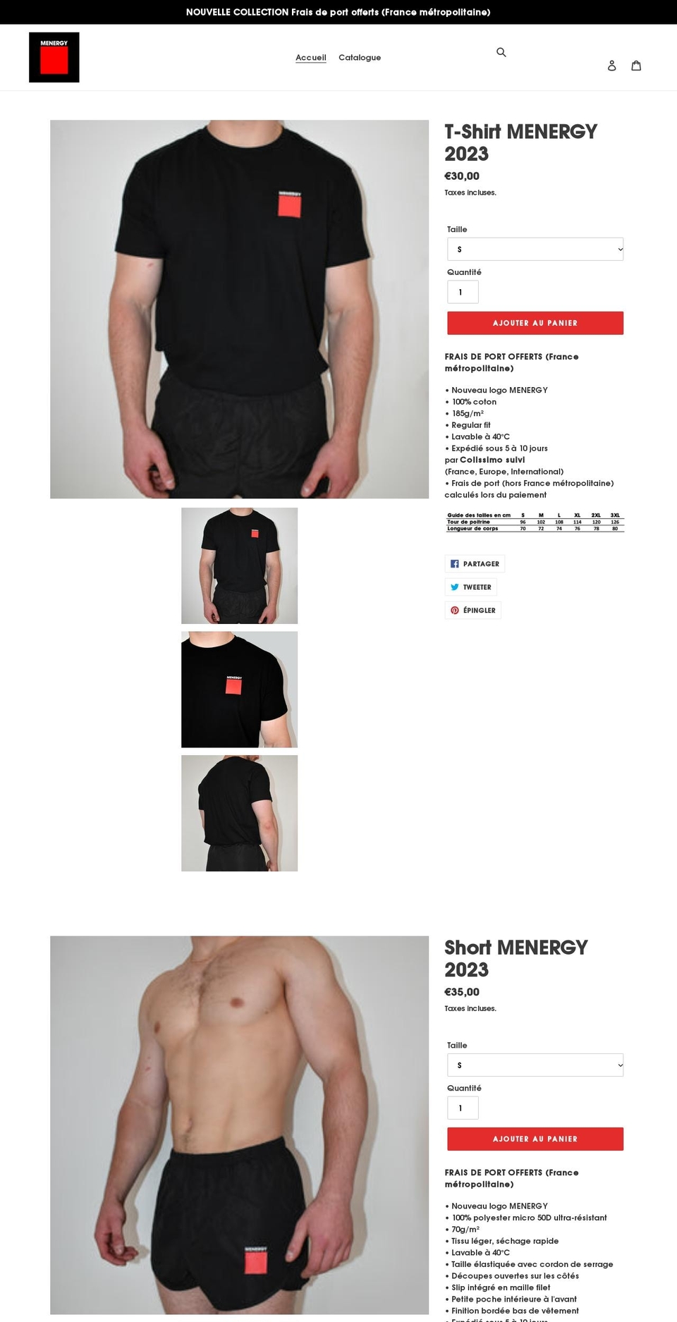 menergy-paris.com shopify website screenshot