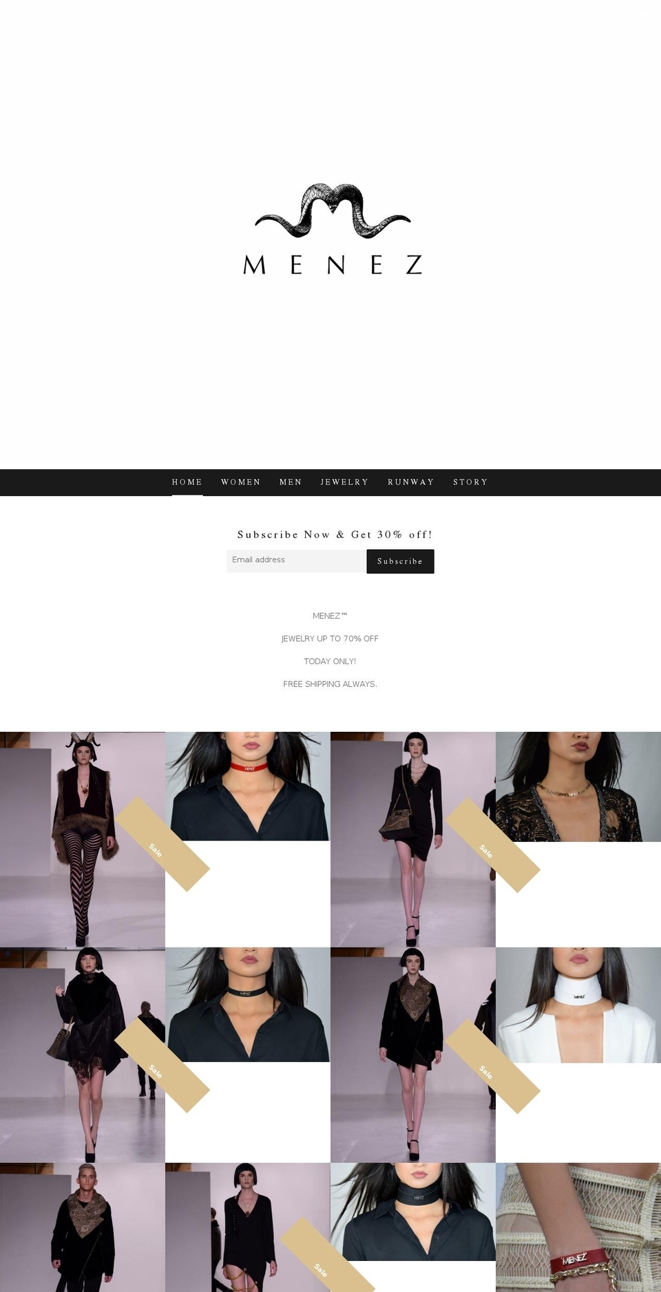 meneztosociety.com — Shopify storefront screenshot