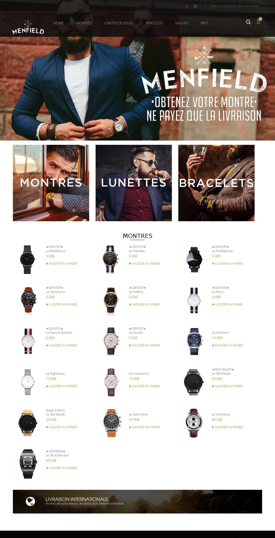 menfield.shop shopify website screenshot