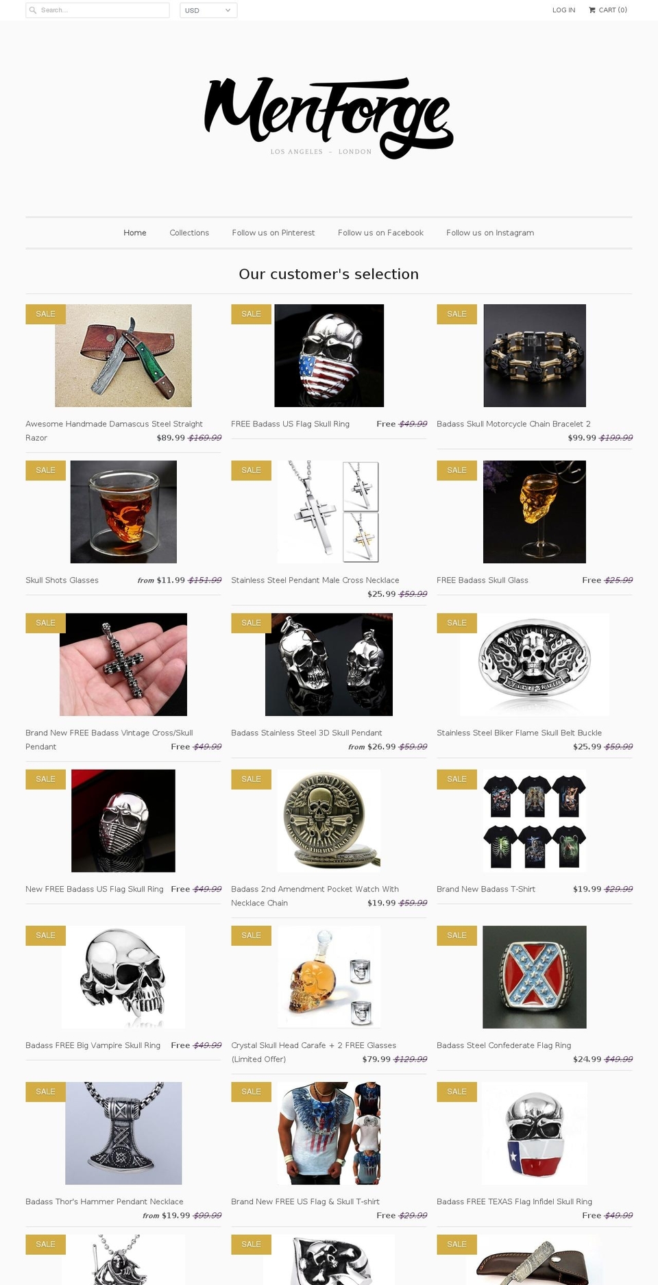 menforge.com shopify website screenshot