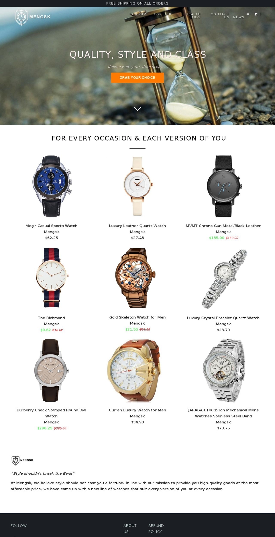 mengsk.com shopify website screenshot