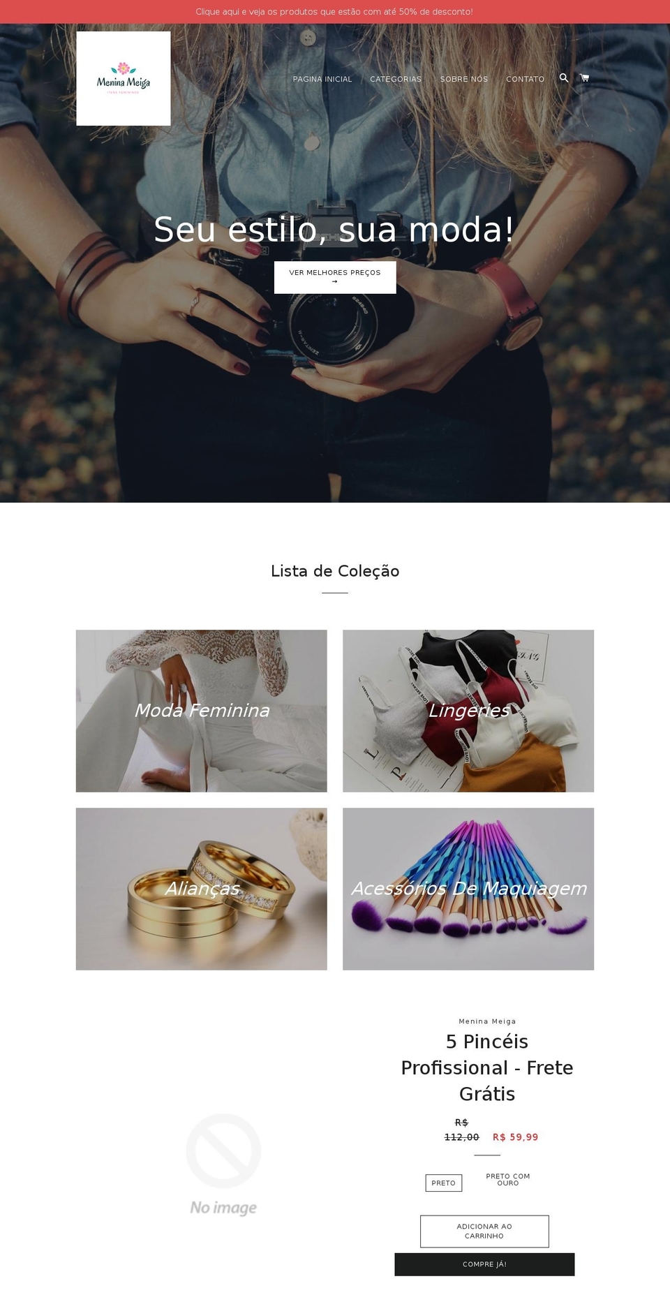 meninameiga.com — Shopify storefront screenshot