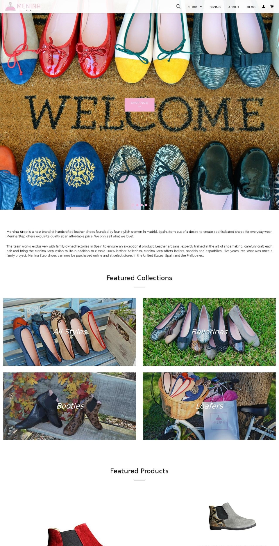 meninastep.com shopify website screenshot