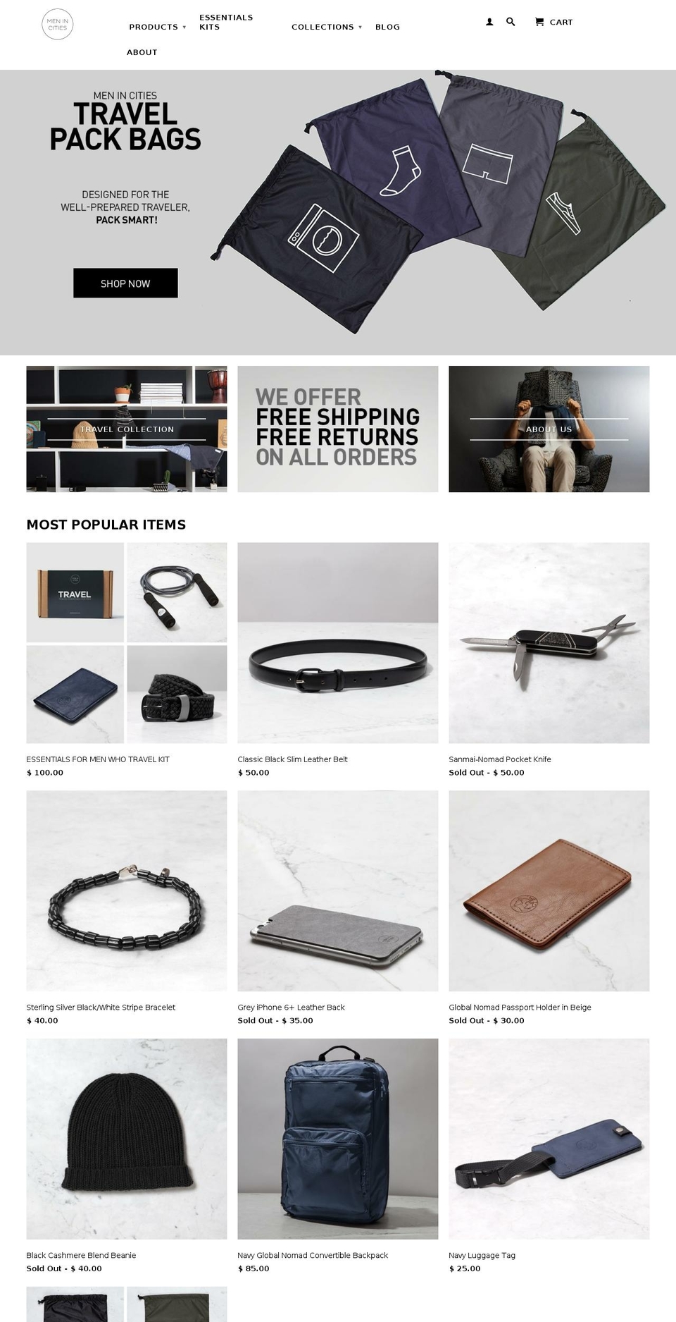 meninthecities.com — Shopify storefront screenshot