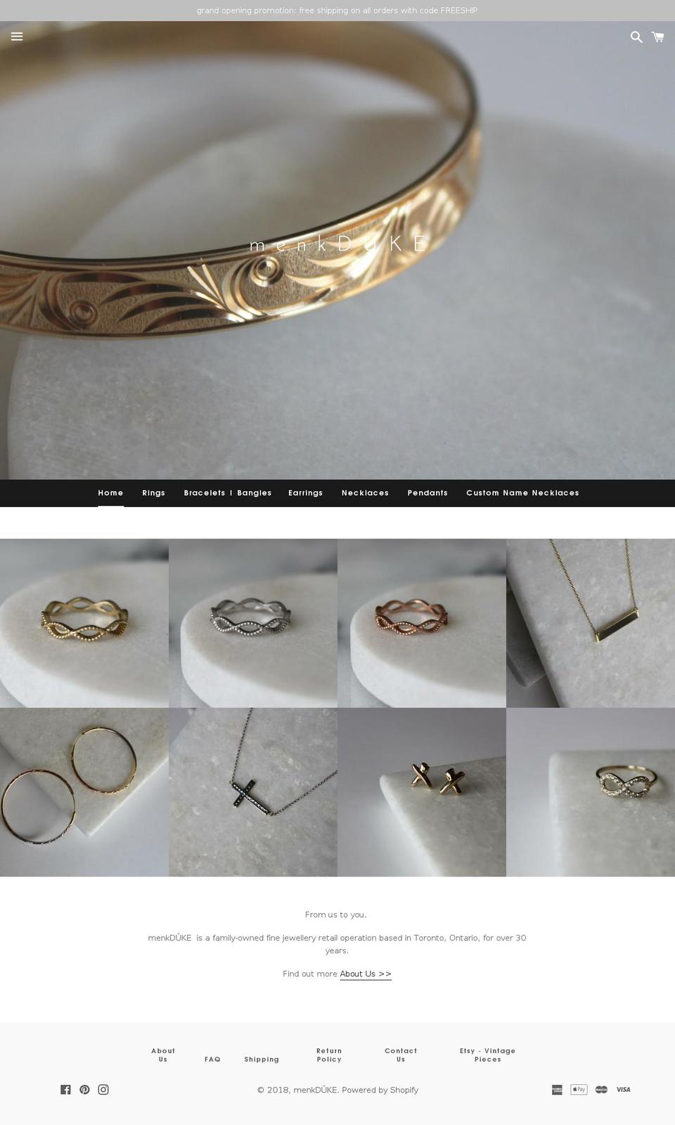 menkduke.com — Shopify storefront screenshot
