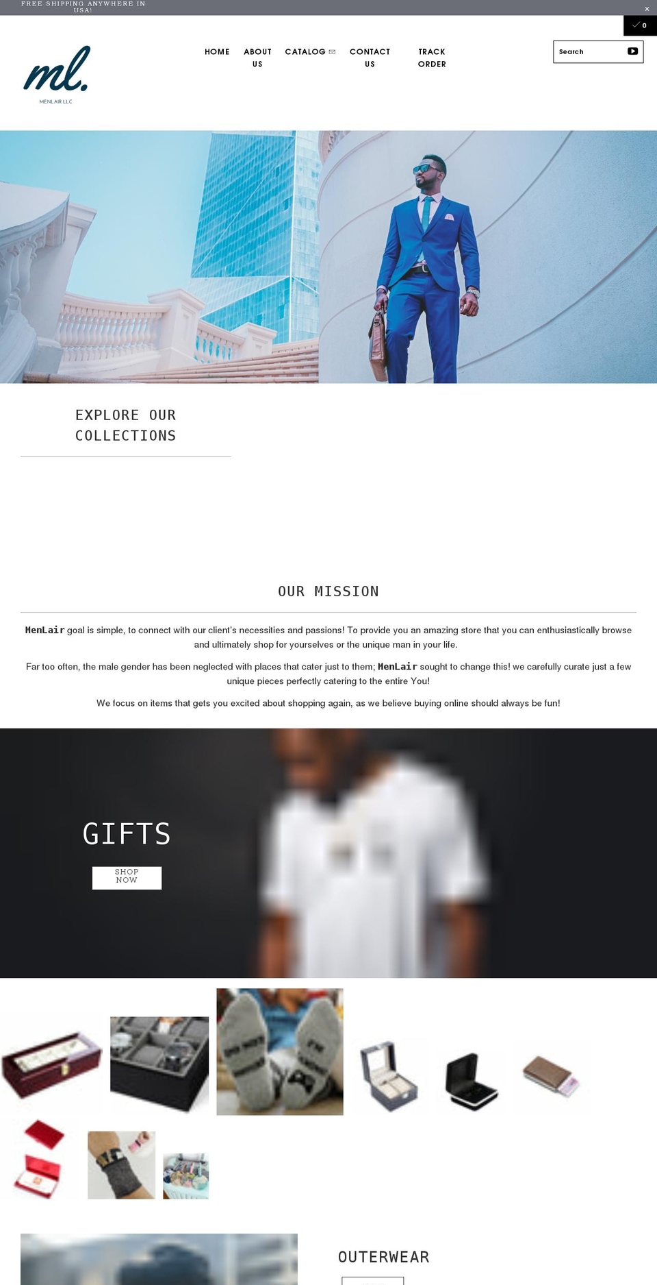 menlair.com shopify website screenshot
