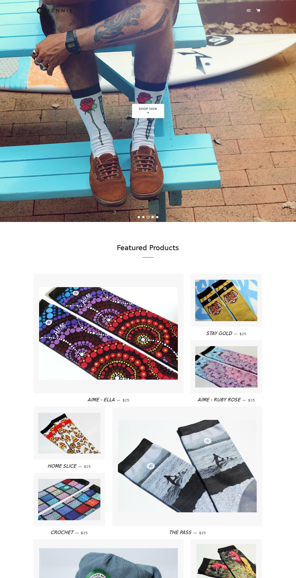 menniebrand.com shopify website screenshot