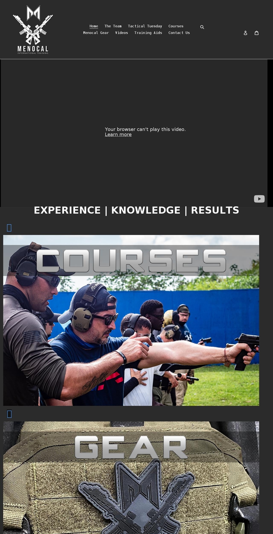 menocaltraining.com shopify website screenshot