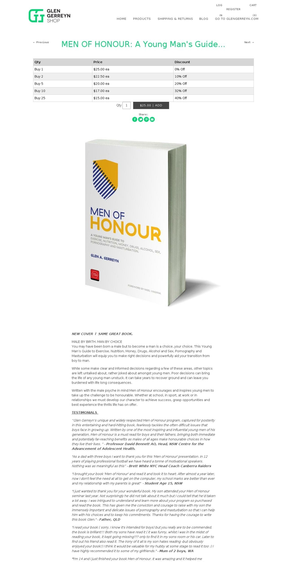 menofhonour.com — Shopify storefront screenshot