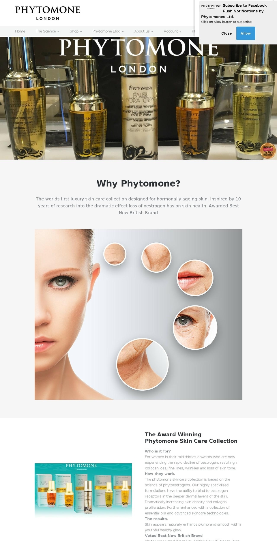menopausefacecream.com shopify website screenshot