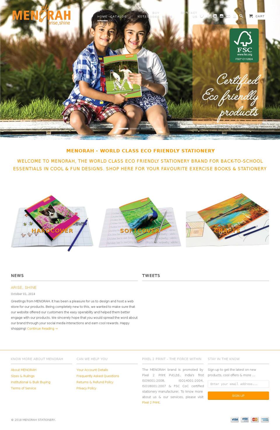 menorahstationery.com — Shopify storefront screenshot