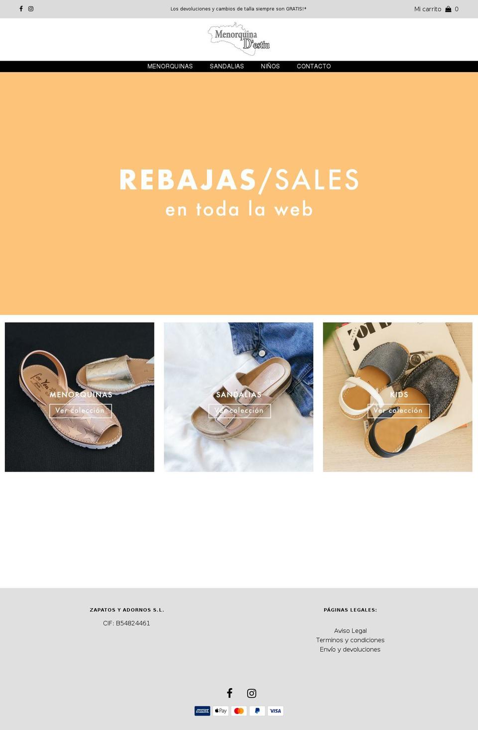 menorquinasestiu.com — Shopify storefront screenshot
