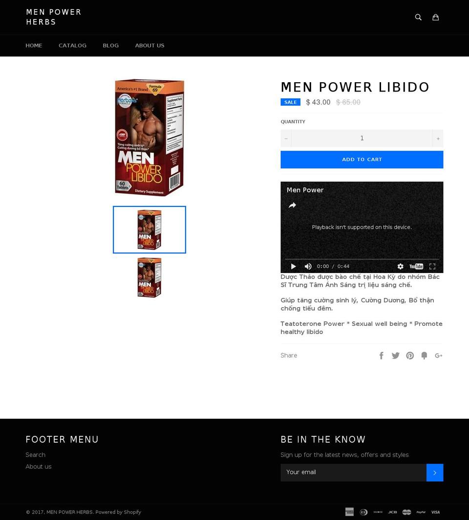 menpowerherbs.com shopify website screenshot