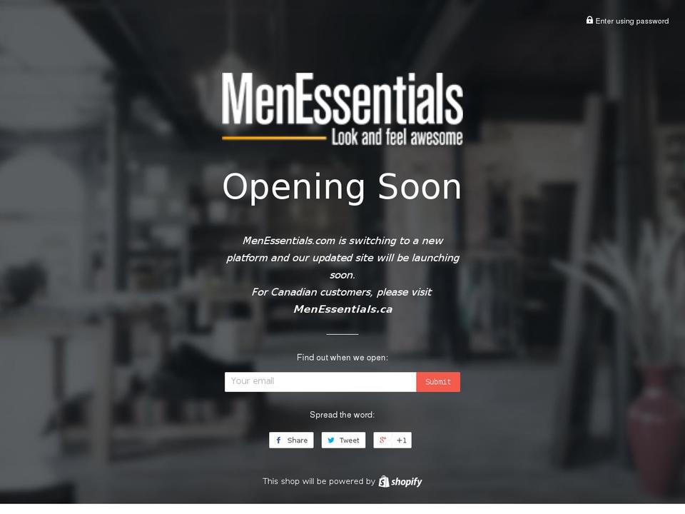 WC-Developer Theme Shopify theme site example mens-essentials.com