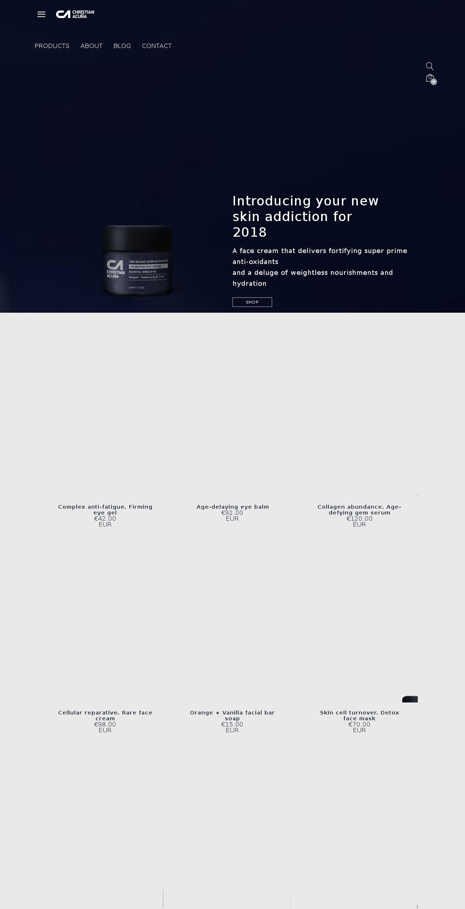mensantiagingfacecream.com — Shopify storefront screenshot