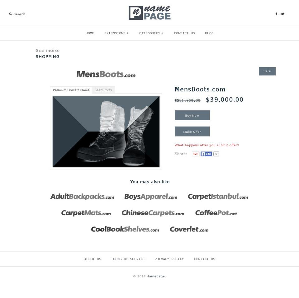 mensboots.com shopify website screenshot