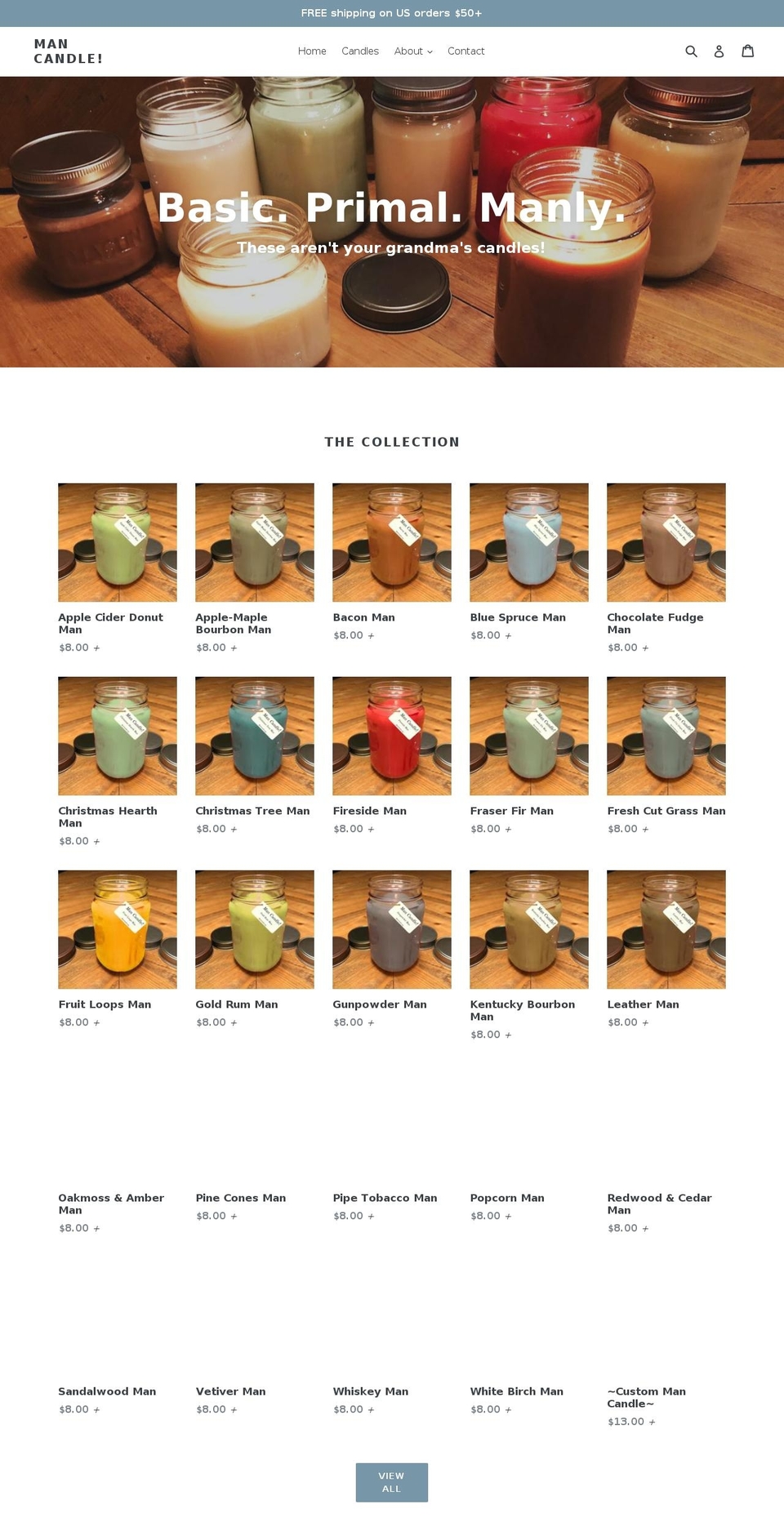 menscandle.com — Shopify storefront screenshot
