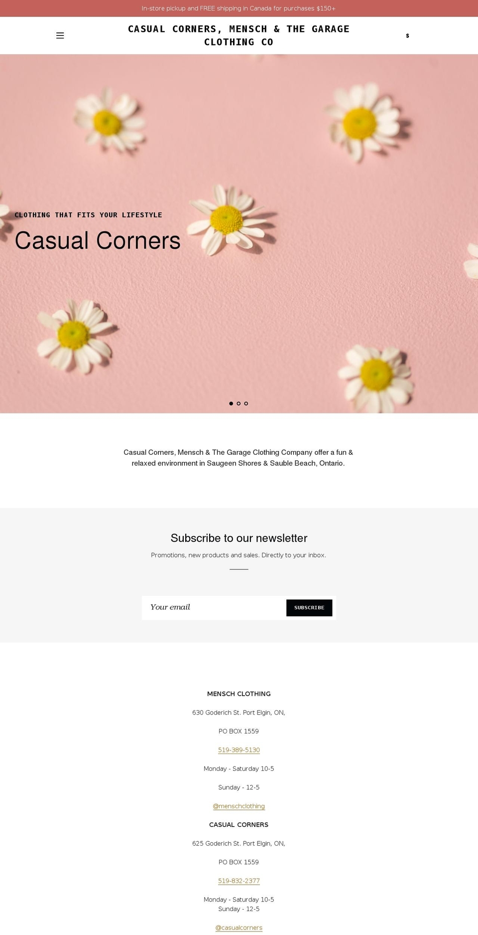 menschclothing.com shopify website screenshot