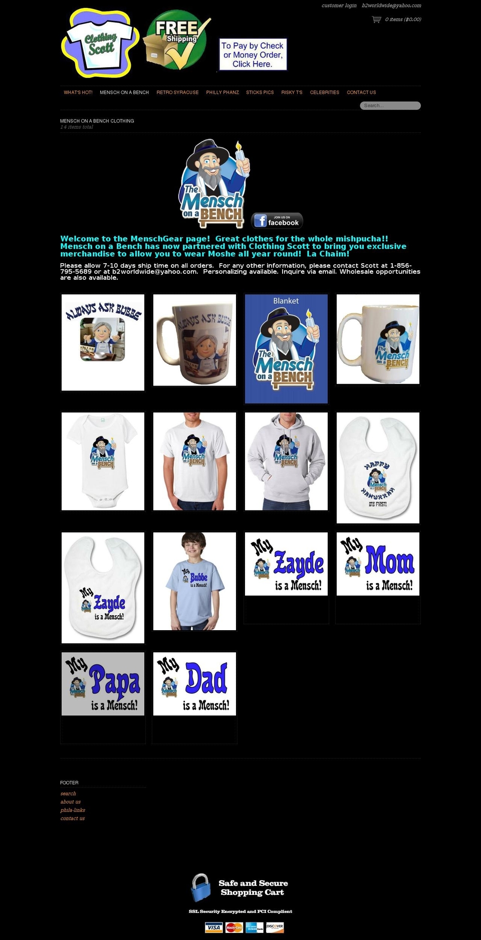 menschonabenchclothing.com — Shopify storefront screenshot