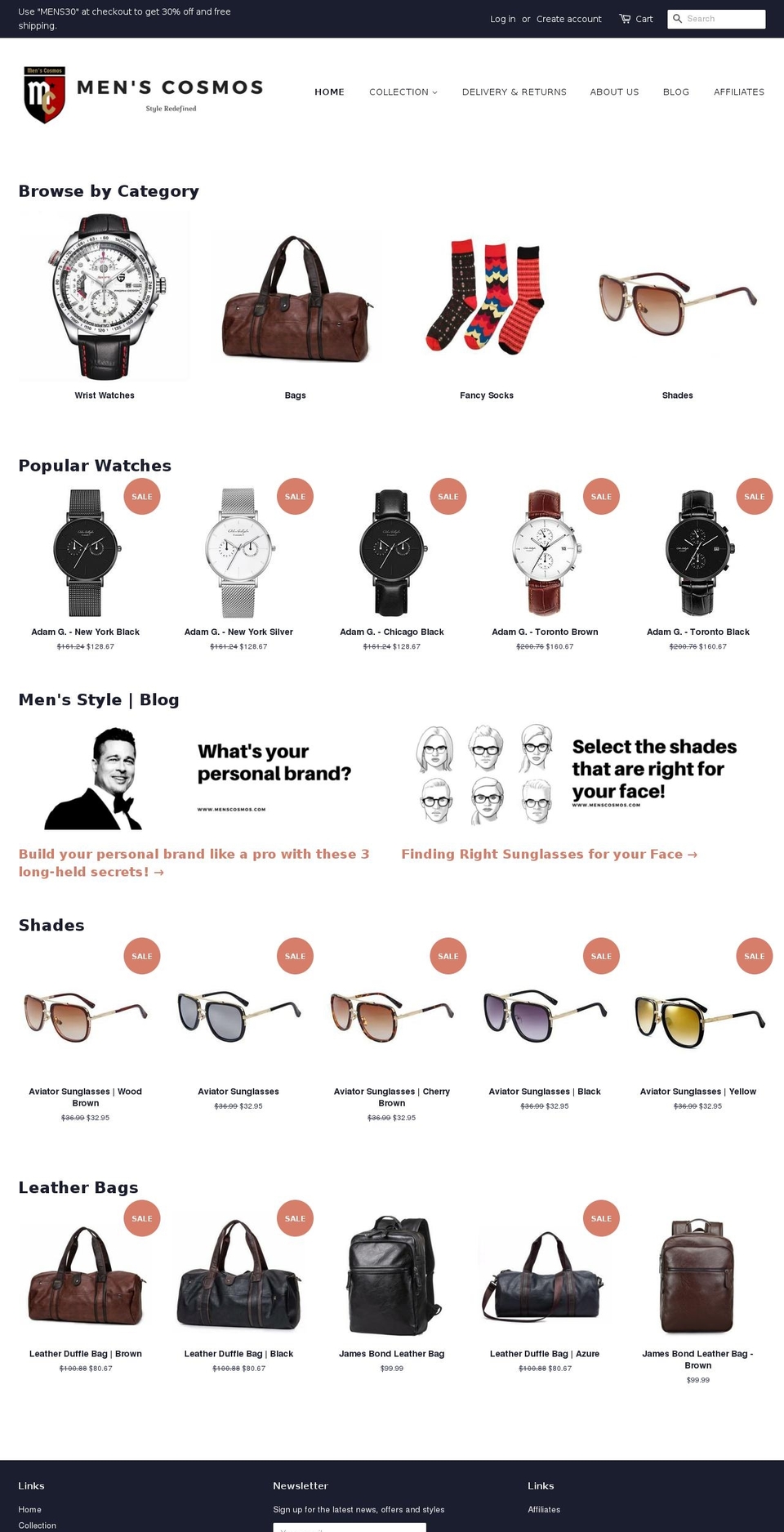 menscosmos.com — Shopify storefront screenshot