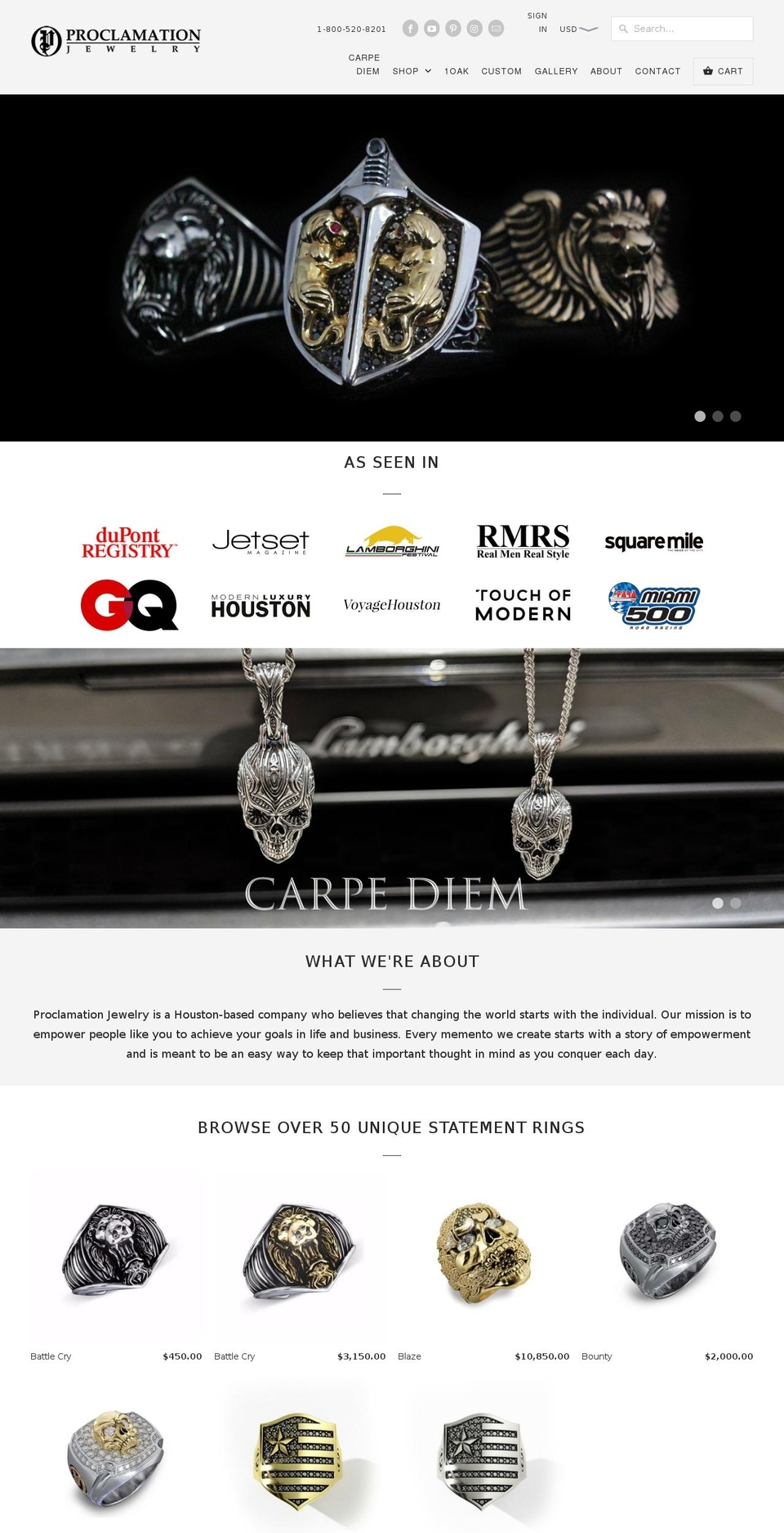 menscustomjewelry.com — Shopify storefront screenshot