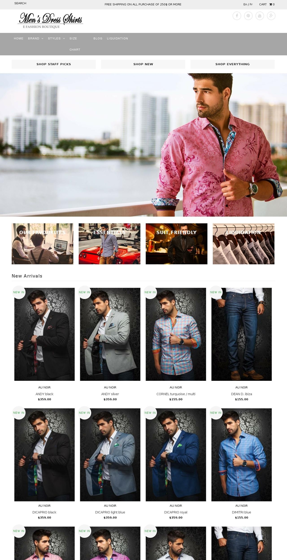 mensdressshirts.ca shopify website screenshot