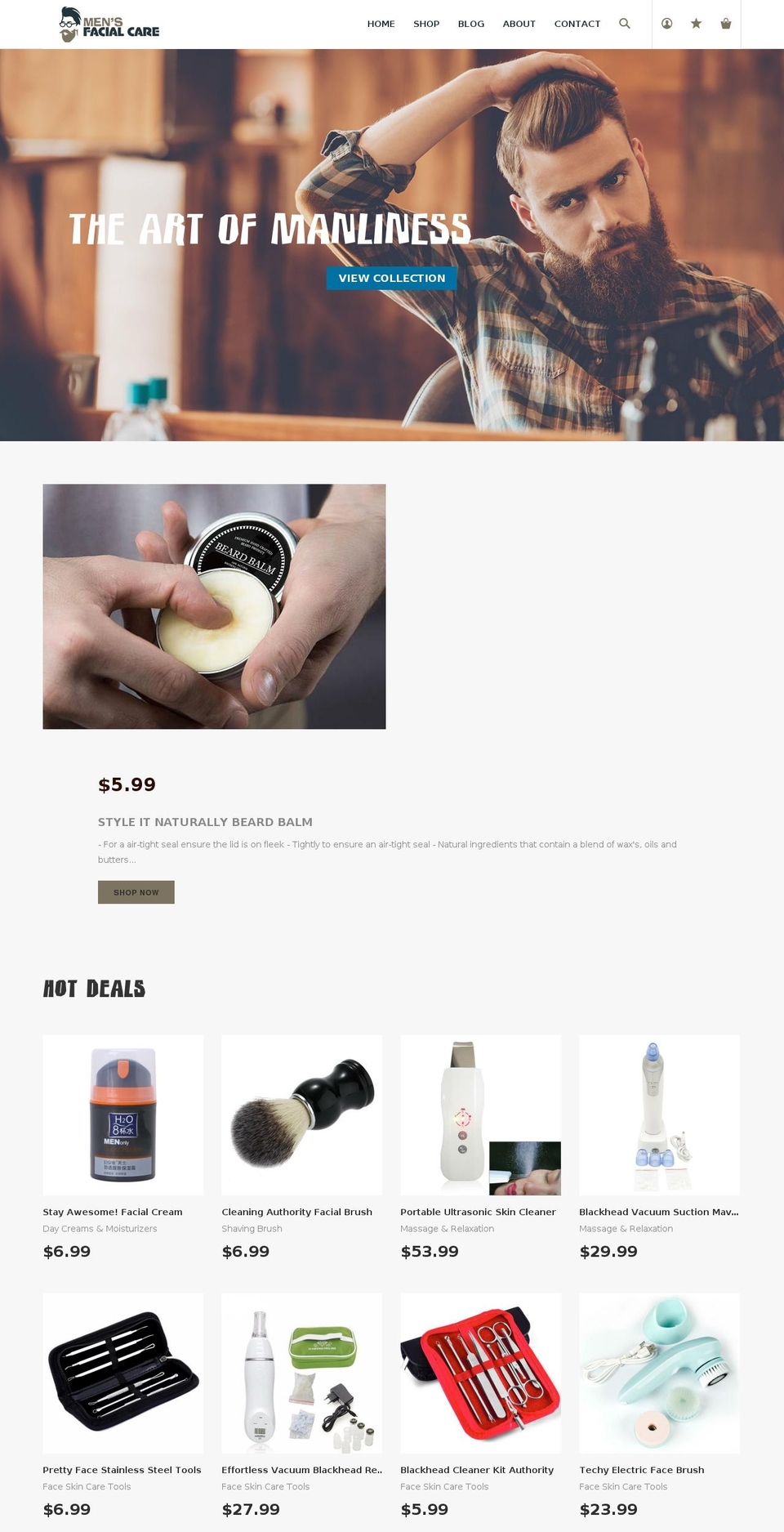mensfacialcare.com — Shopify storefront screenshot