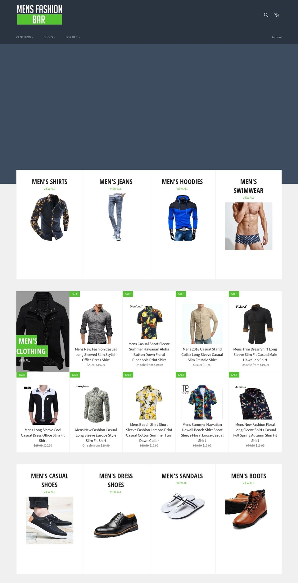 mensfashionbar.com — Shopify storefront screenshot