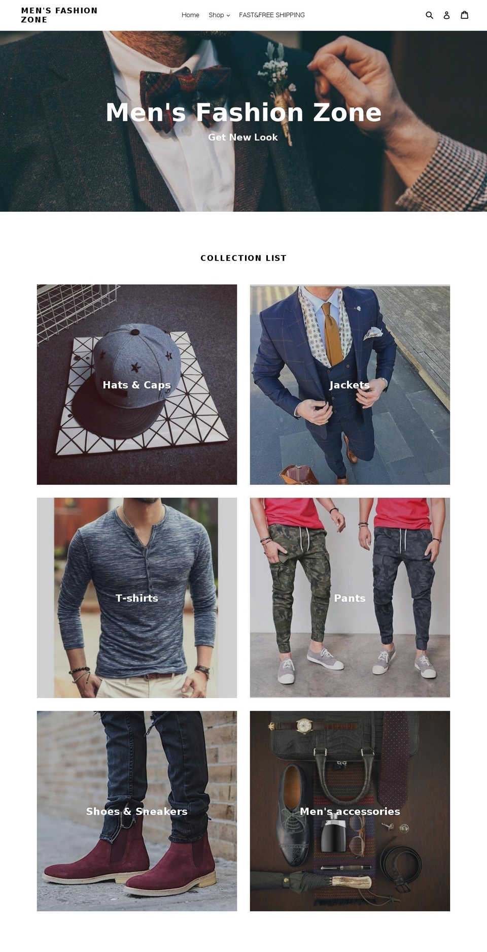 mensfashionzone.com shopify website screenshot