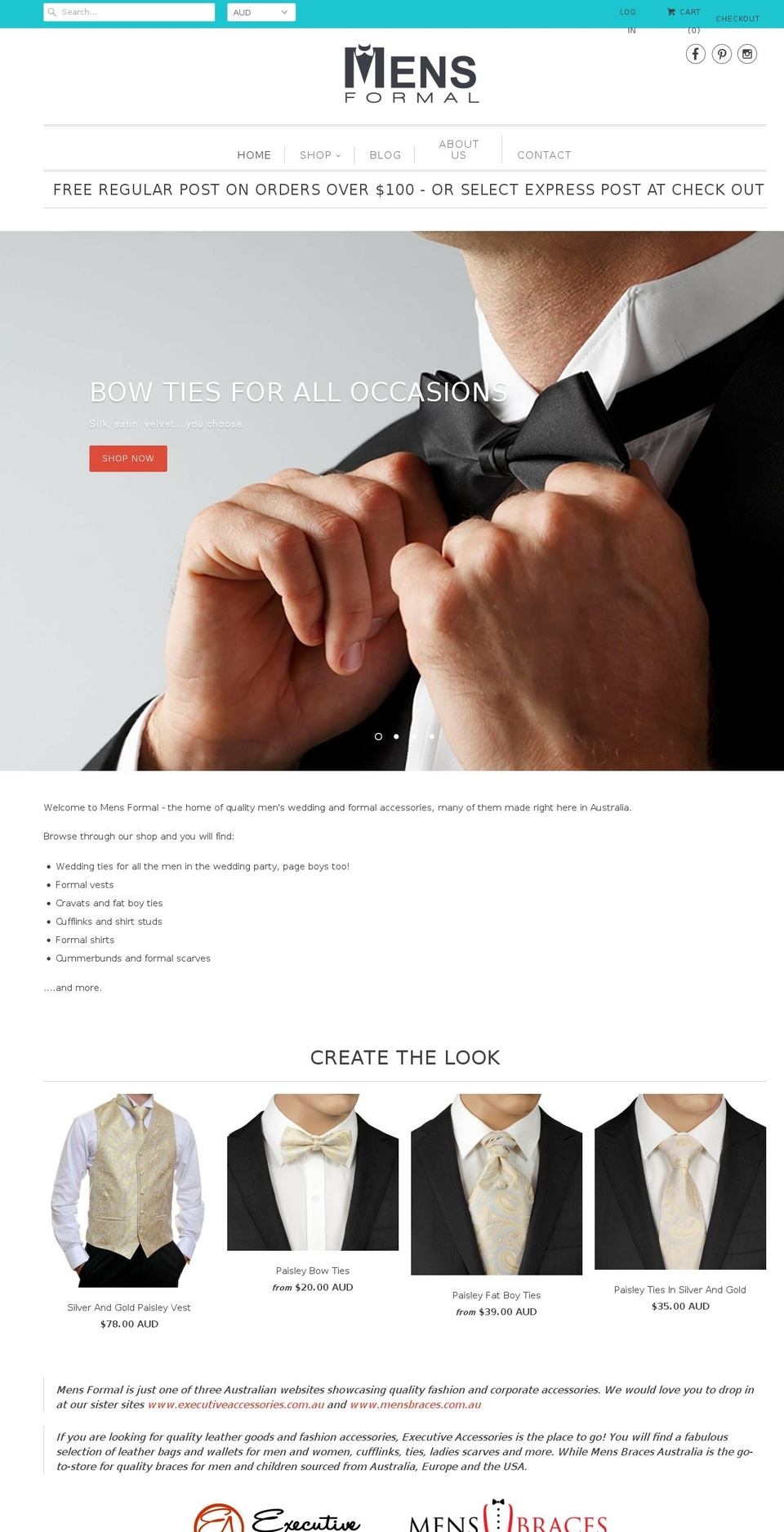 mensformal.com.au shopify website screenshot