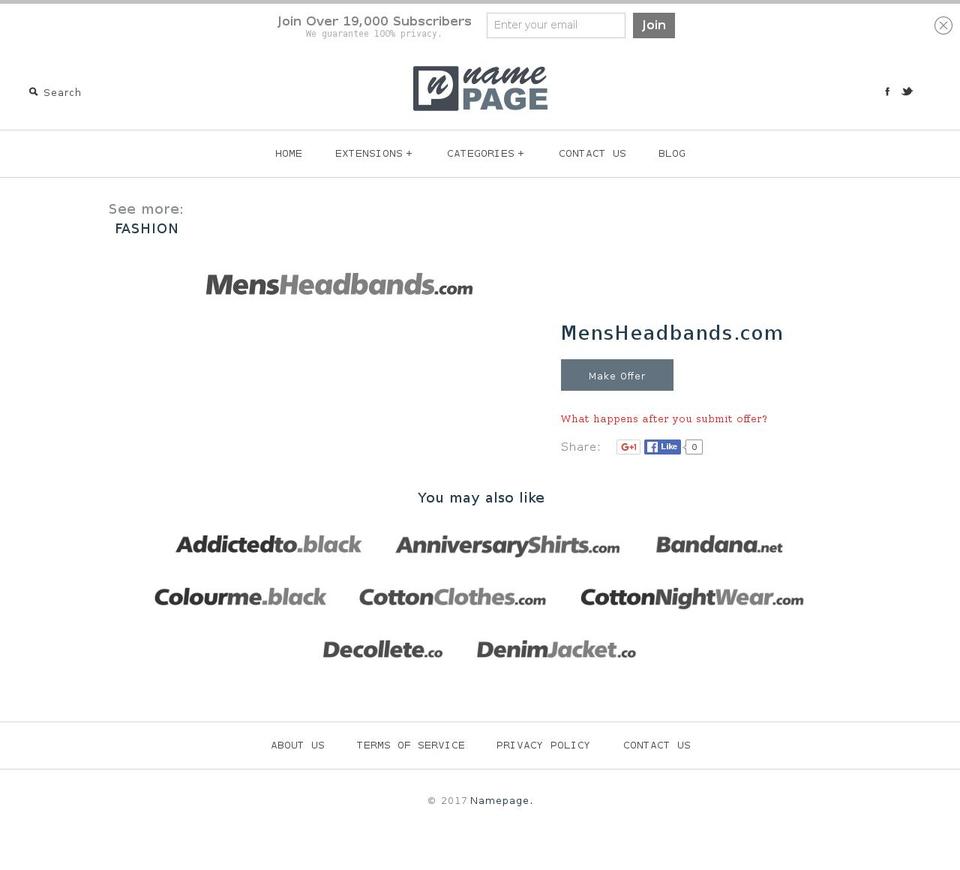 mensheadbands.com shopify website screenshot
