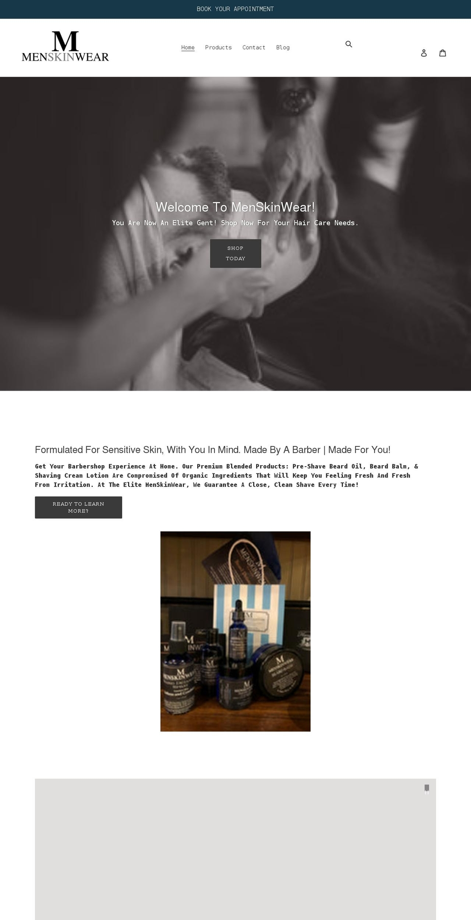 menskinwear.com shopify website screenshot