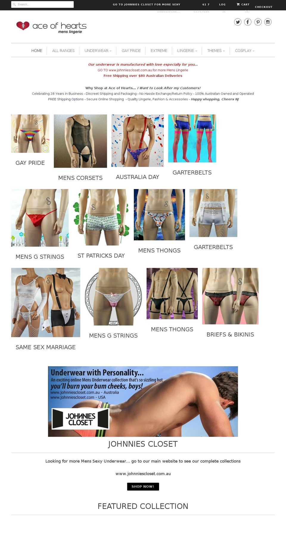 menslingerie.com.au shopify website screenshot
