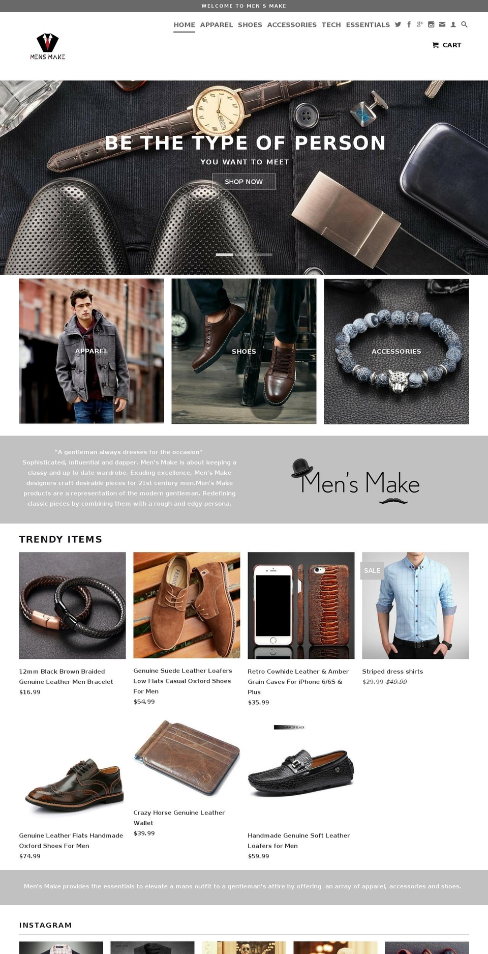 mensmake.com shopify website screenshot