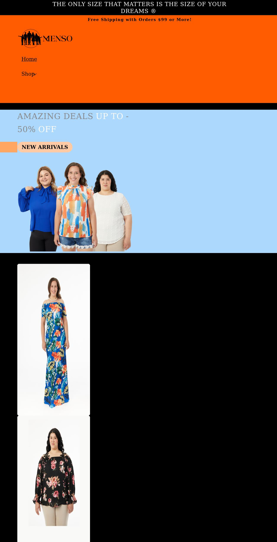 menso.com shopify website screenshot