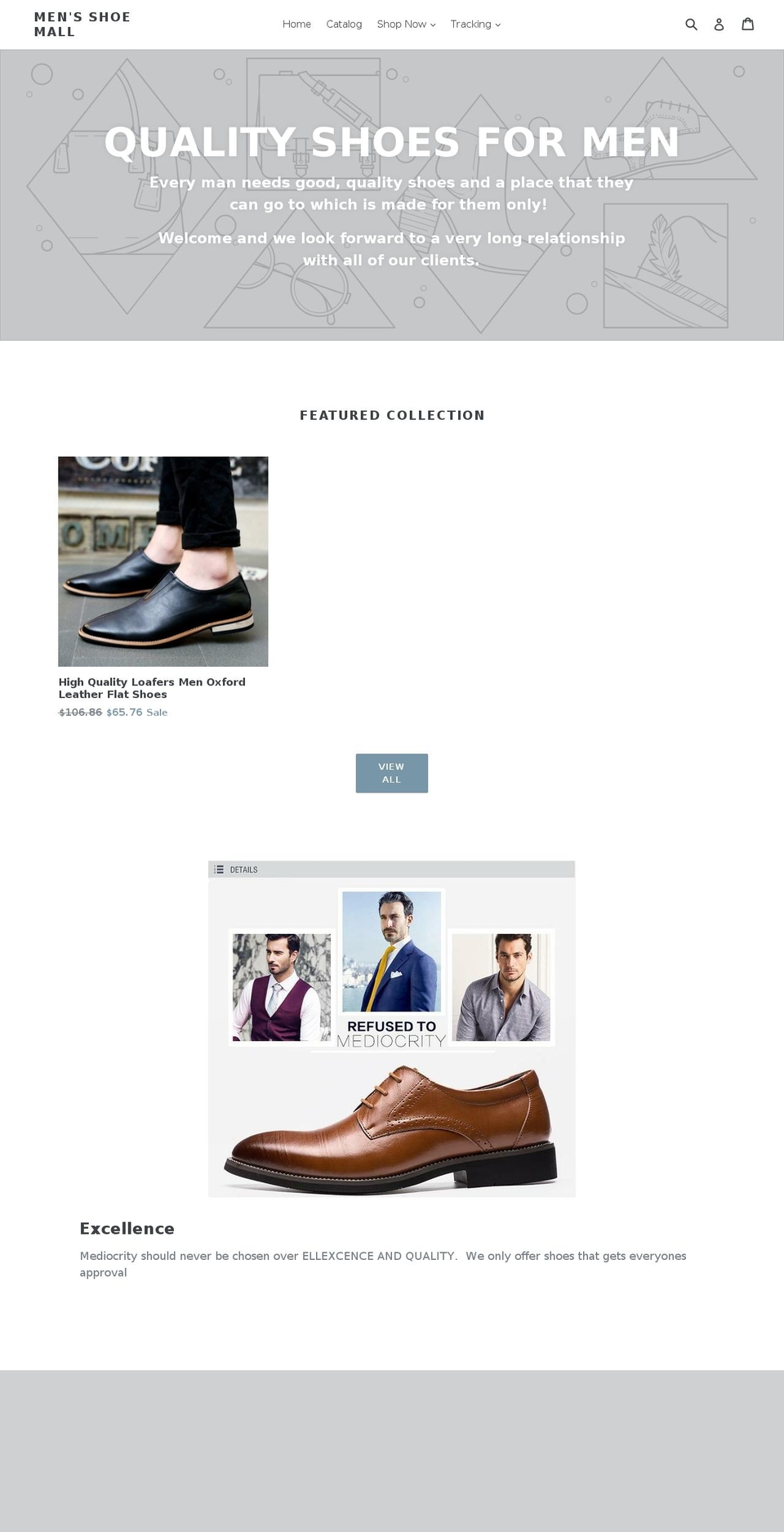 mensshoemall.com — Shopify storefront screenshot