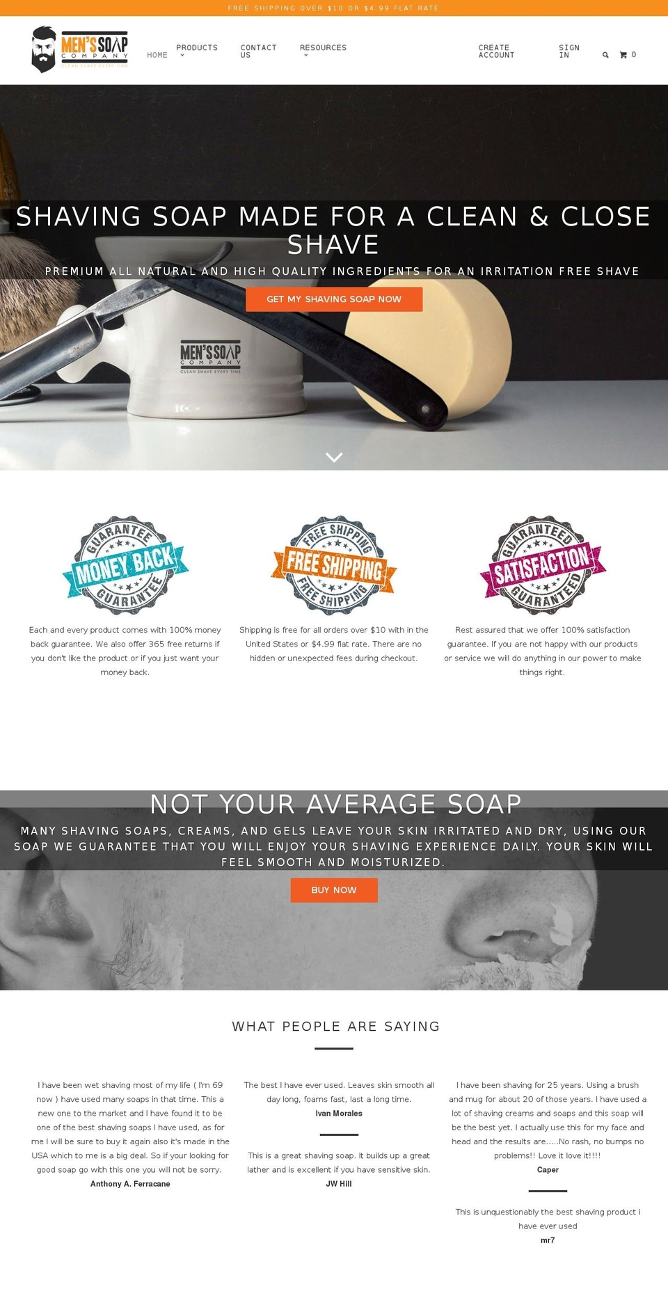 menssoapco.com shopify website screenshot